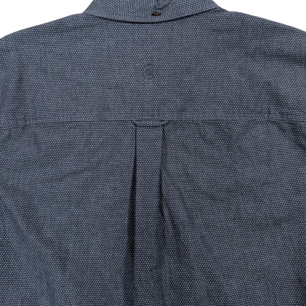 FATFACE Micro Dot Dobby Cotton Long Sleeve Button Down Shirt Mens L Blue - Picture 5 of 9
